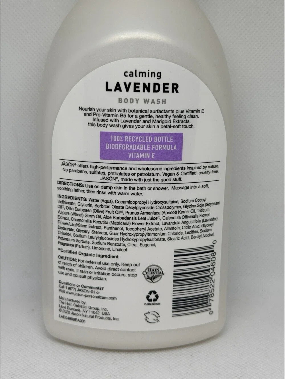 Jason Greek For Healer Natural Body Wash & Shower Gel, Lavender, 16oz
